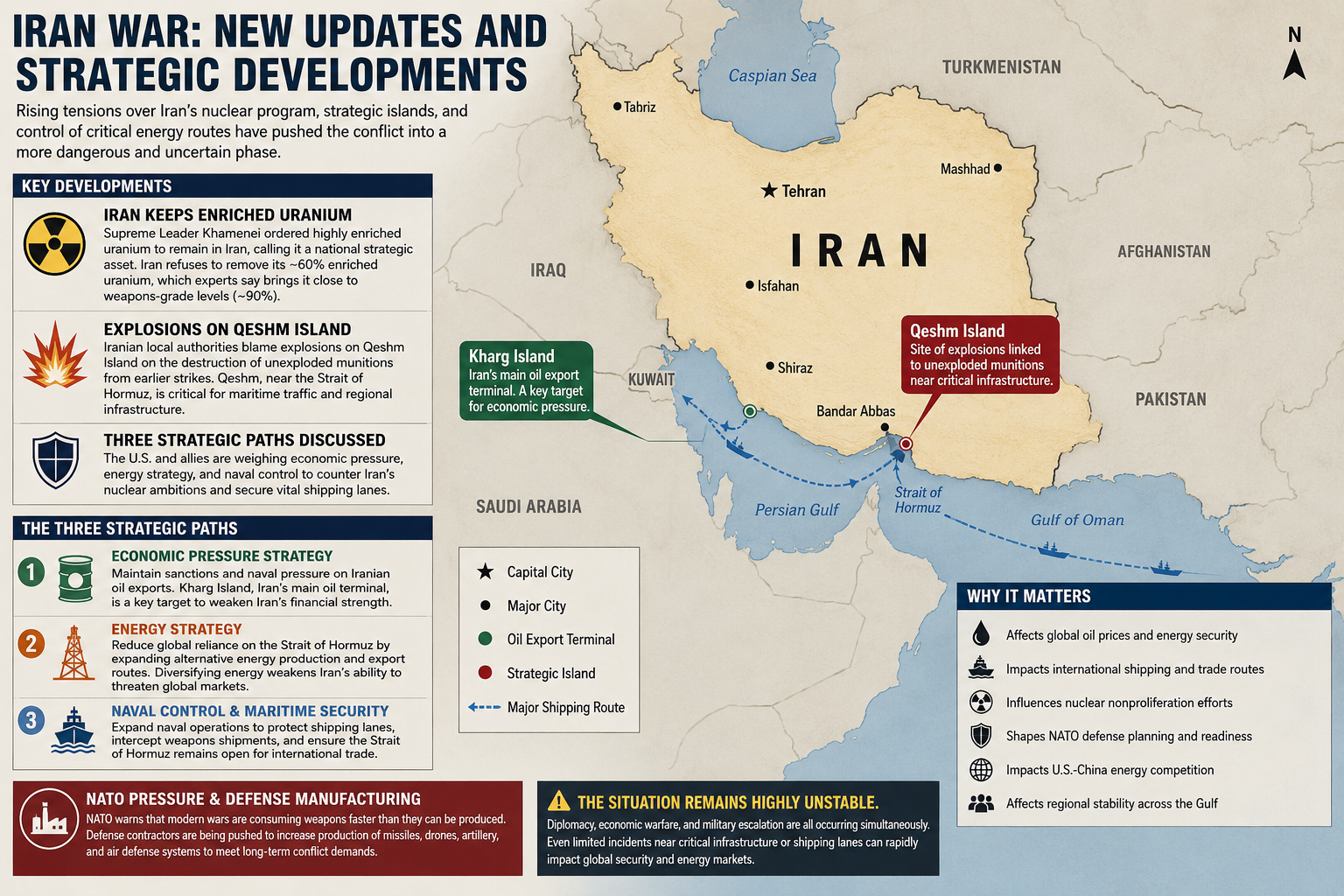 New Developments in the Iran War: Nuclear Tensions, Economic Pressure, and Strategic Risks